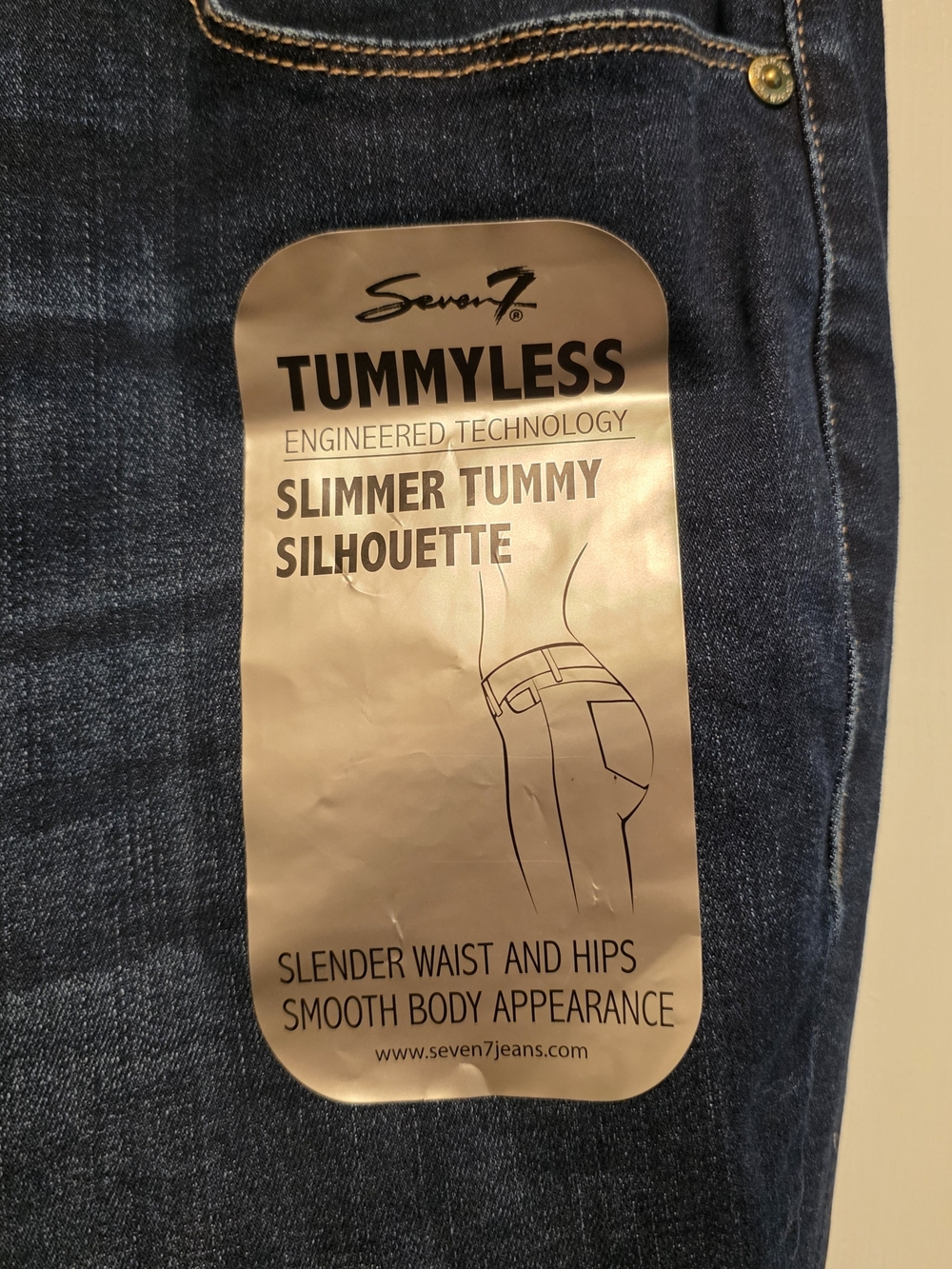 Seven7 Dark Blue Tummyless Skinny Jeans, Sz 14, NWT - Picture 5 of 6